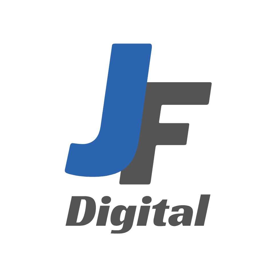 JF Digital logo with blue and gray letters